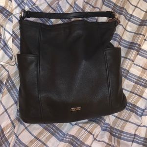 Leather black coach hobo bag